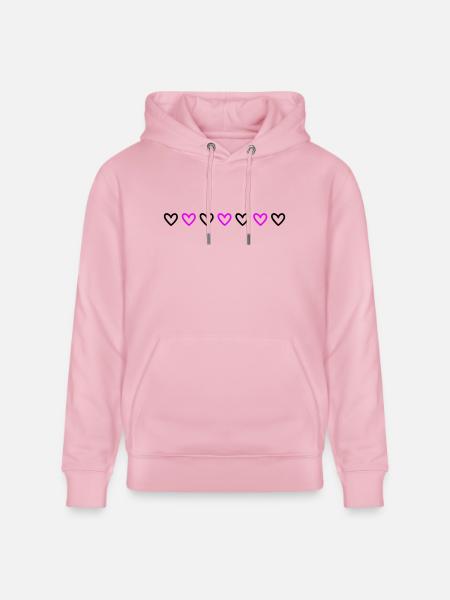 Heart Line - Stanley/Stella CRUISER Unisex Organic Hoodie - cotton pink