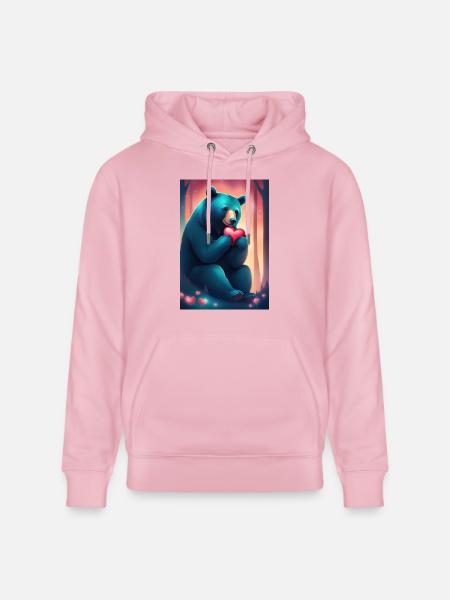 Mommy bear - Stanley/Stella CRUISER Unisex Organic Hoodie - cotton pink
