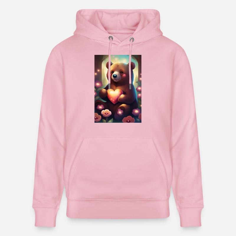 Schöner Teddybär - Stanley/Stella Unisex Bio-Hoodie CRUISER  - Hellrosa