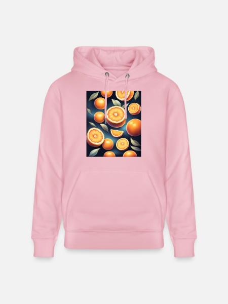 Fresh oranges design - Stanley/Stella CRUISER Unisex Organic Hoodie - cotton pink
