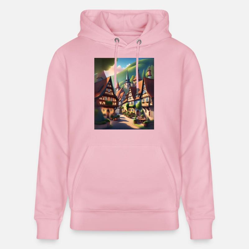 Vieille ville de Suisse - Sweat à capuche bio CRUISER Stanley/Stella Unisexe - rose pâle