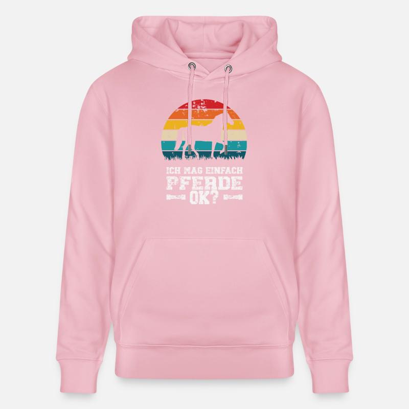 J’aime les chevaux - Sweat à capuche bio CRUISER Stanley/Stella Unisexe - rose pâle