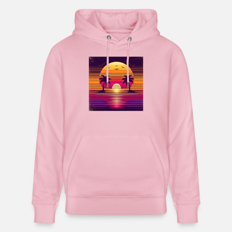 Vibrant coucher de soleil - Sweat à capuche bio CRUISER Stanley/Stella Unisexe - rose pâle