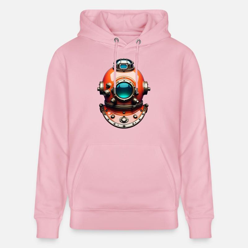 Vieux casque de plongée nostalgique - Sweat à capuche bio CRUISER Stanley/Stella Unisexe - rose pâle