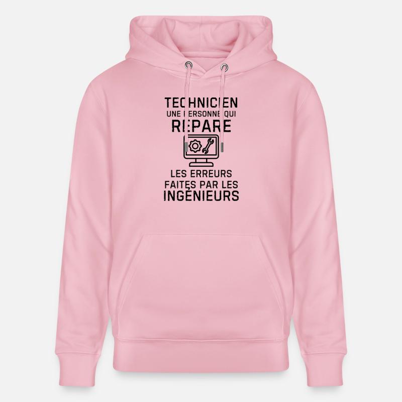 Technicien maintenance informatique - Sweat à capuche bio CRUISER Stanley/Stella Unisexe - rose pâle