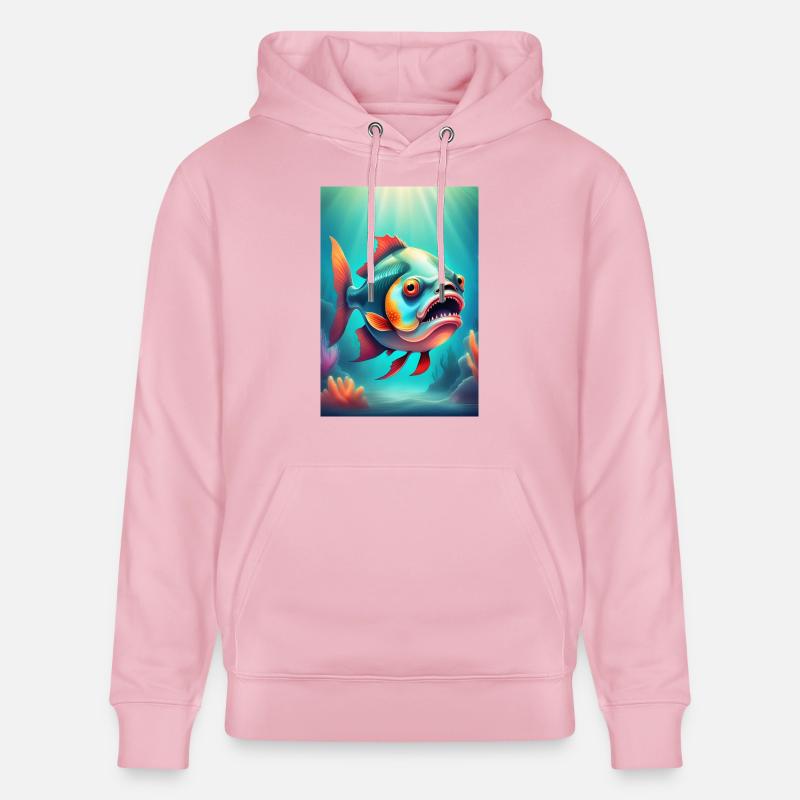 Poisson effrayant à l’air étrange - Sweat à capuche bio CRUISER Stanley/Stella Unisexe - rose pâle
