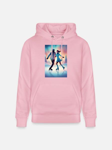 Süßes Eislaufpaar - Stanley/Stella Unisex Bio-Hoodie CRUISER - Hellrosa