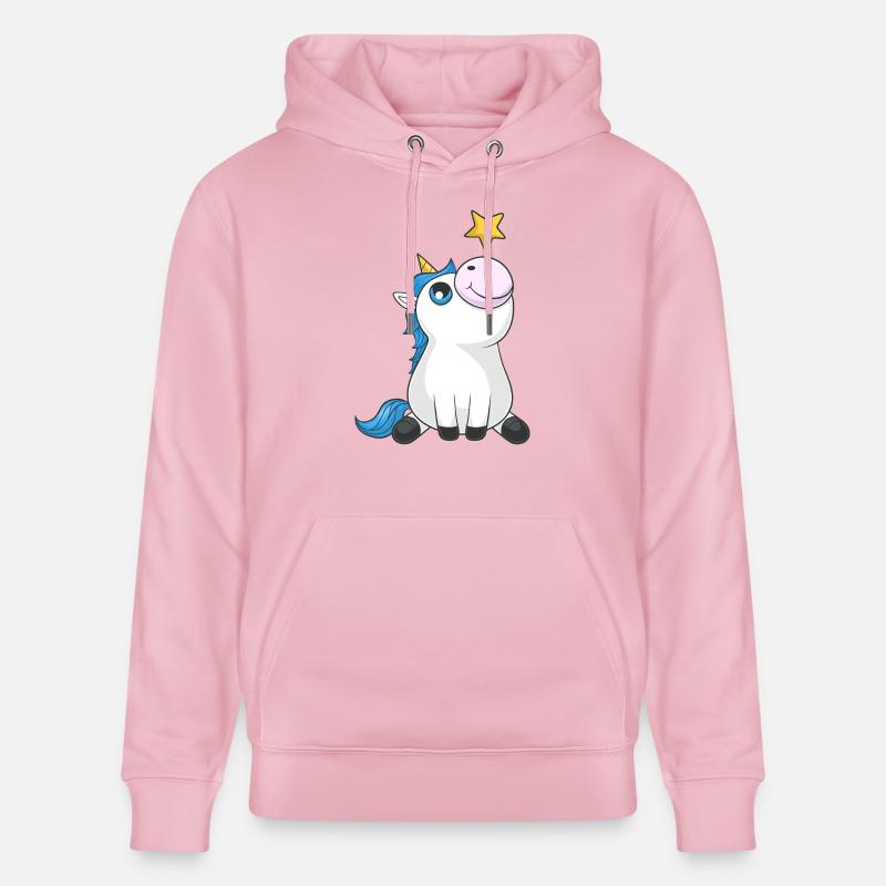 Süßes Comic Einhorn - Stanley/Stella Unisex Bio-Hoodie CRUISER  - Hellrosa