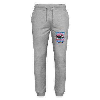 Cruising Through 10 Years Wedding Anniversary - Stanley/Stella Mover Unisex Organic Jogging Trousers - heather grey - Front - Marisol (170cm) & Nik (191cm)