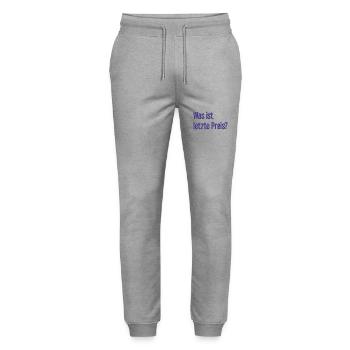 Was ist letzte Preis? - Stanley/Stella Unisex Bio Jogginghose Mover  - Grau meliert - Vorne - Marisol (170cm) & Nik (191cm)