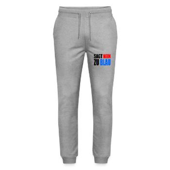 Dites non au bleu - AfD - Pantalon de jogging bio MOVER Stanley/Stella unisexe - gris chiné - Devant - Marisol (170cm) & Nik (191cm)
