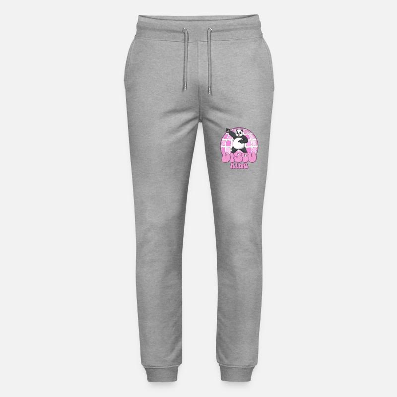 Disco King Panda 70er Jahre Discokugel Discoking - Stanley/Stella Unisex Bio Jogginghose Mover  - Grau meliert