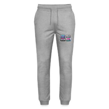 Cassette / Tape / Music Tape / Analog / Retro - Stanley/Stella Mover Unisex Organic Jogging Trousers - heather grey - Front - Marisol (170cm) & Nik (191cm)