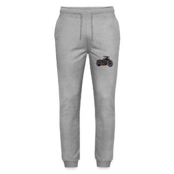 Motorcycle Biker - Stanley/Stella Mover Unisex Organic Jogging Trousers - heather grey - Front - Marisol (170cm) & Nik (191cm)