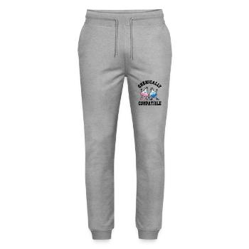 Fiole en verre chimique chimiquement compatible - Pantalon de jogging bio MOVER Stanley/Stella unisexe - gris chiné - Devant - Marisol (170cm) & Nik (191cm)
