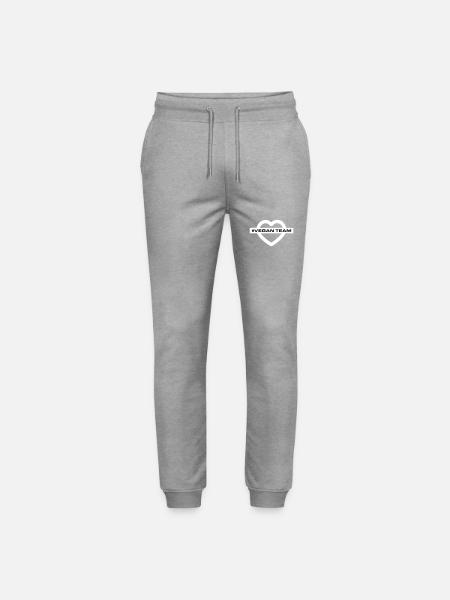 Vegan Team Heart - Stanley/Stella Mover Unisex Organic Jogging Trousers - heather grey