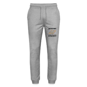 Astronomie ist mein Lieblingsthema, Planet Saturn - Stanley/Stella Unisex Bio Jogginghose Mover  - Grau meliert - Vorne - Marisol (170cm) & Nik (191cm)