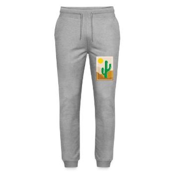 Cactus in the desert - Stanley/Stella Mover Unisex Organic Jogging Trousers - heather grey - Front - Marisol (170cm) & Nik (191cm)