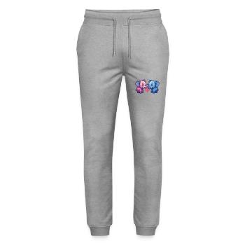 Mammut Paar Liebe Couple Verliebt - Stanley/Stella Unisex Bio Jogginghose Mover  - Grau meliert - Vorne - Marisol (170cm) & Nik (191cm)