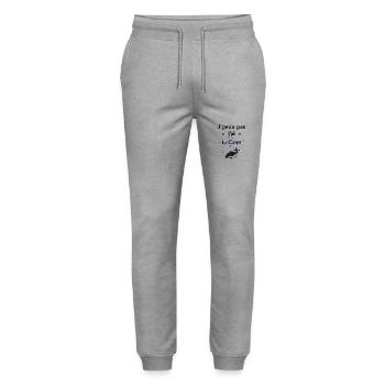 J'peux pas j'ai la Carpe - Pantalon de jogging bio MOVER Stanley/Stella unisexe - gris chiné - Devant - Marisol (170cm) & Nik (191cm)