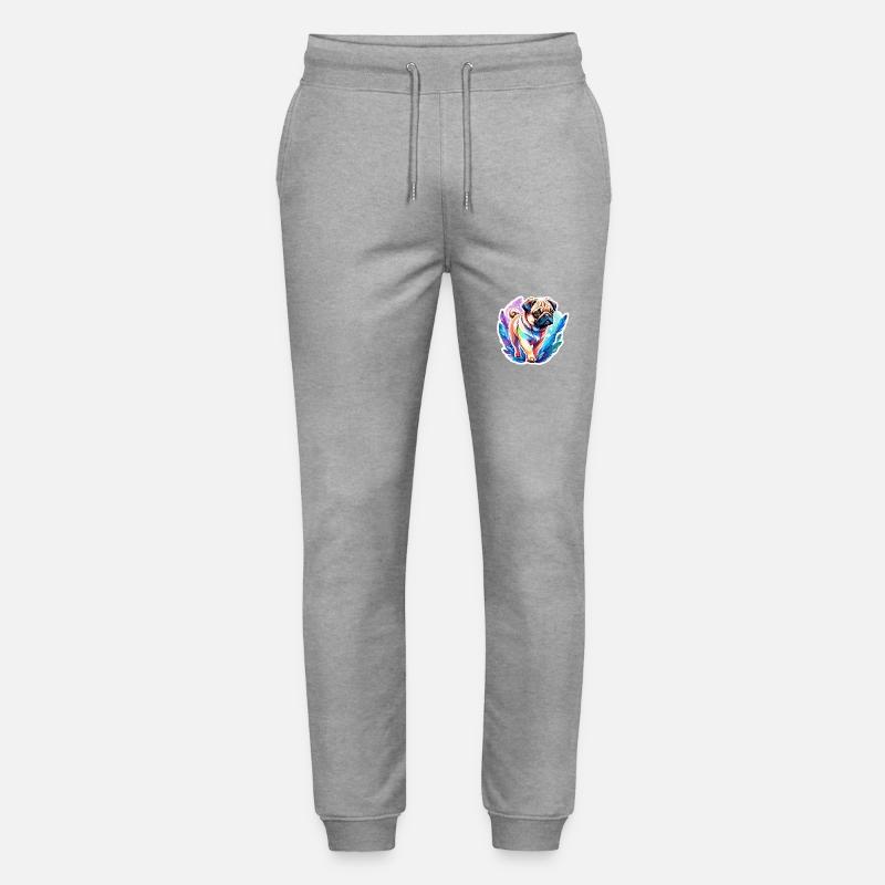 Mops Wasserfarben - Stanley/Stella Unisex Bio Jogginghose Mover  - Grau meliert