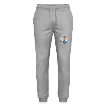 Aquarelles de dragon - Pantalon de jogging bio MOVER Stanley/Stella unisexe - gris chiné - Devant - Marisol (170cm) & Nik (191cm)