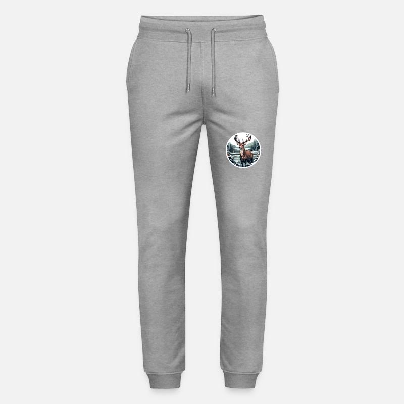 Hirsch in Winterlandschaft - Stanley/Stella Unisex Bio Jogginghose Mover  - Grau meliert