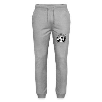 Fußball Papa Sohn Baby - Unser erster Männertag - Stanley/Stella Unisex Bio Jogginghose Mover  - Grau meliert - Vorne - Marisol (170cm) & Nik (191cm)