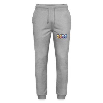 Schmetterling Paar Verliebt Tier Valentinstag - Stanley/Stella Unisex Bio Jogginghose Mover  - Grau meliert - Vorne - Marisol (170cm) & Nik (191cm)
