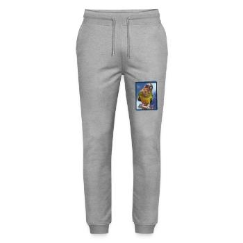 Dirty Face Parrot - Stanley/Stella Mover Unisex Organic Jogging Trousers - heather grey - Front - Marisol (170cm) & Nik (191cm)
