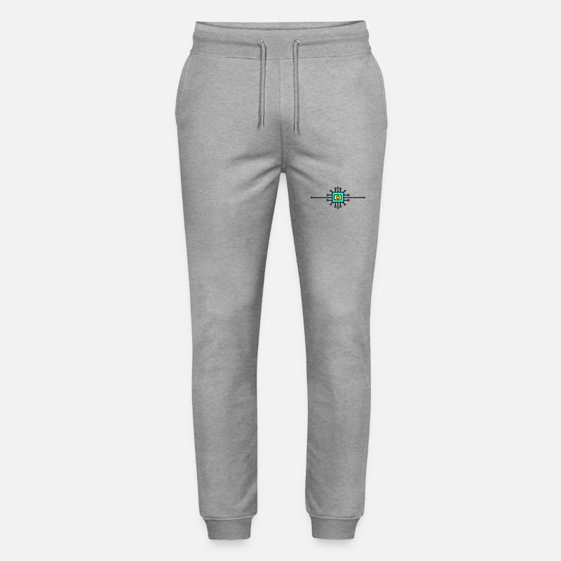 Computer Chip Digital Sensor - Stanley/Stella Mover Unisex Organic Jogging Trousers - heather grey