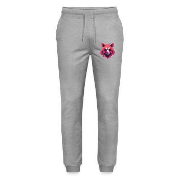 Ikonischer Panda 🐼 - Stanley/Stella Unisex Bio Jogginghose Mover  - Grau meliert - Vorne - Marisol (170cm) & Nik (191cm)