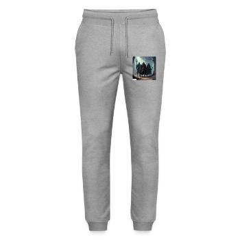 Freunde der antiken Fantasy - Stanley/Stella Unisex Bio Jogginghose Mover  - Grau meliert - Vorne - Marisol (170cm) & Nik (191cm)