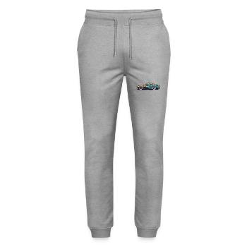 Car / Vehicle / Passenger Car / Mobile / Old Timer / Driving - Stanley/Stella Mover Unisex Organic Jogging Trousers - heather grey - Front - Marisol (170cm) & Nik (191cm)
