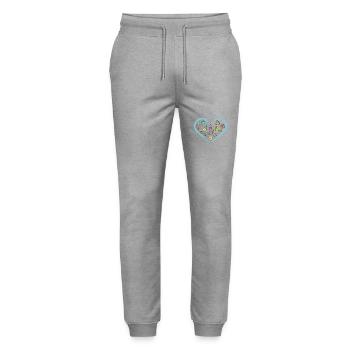 I love Science and Physics - Stanley/Stella Mover Unisex Organic Jogging Trousers - heather grey - Front - Marisol (170cm) & Nik (191cm)