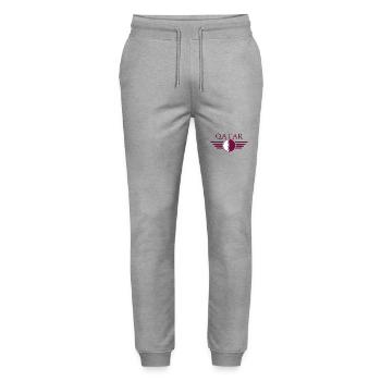 I love Qatar, elegance style design - Stanley/Stella Mover Unisex Organic Jogging Trousers - heather grey - Front - Marisol (170cm) & Nik (191cm)