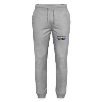 Ich liebe Barbados, Eleganz Stil Design T-Shirt - Stanley/Stella Unisex Bio Jogginghose Mover  - Grau meliert - Vorne - Marisol (170cm) & Nik (191cm)
