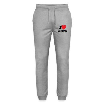 Ich liebe Jungs - Stanley/Stella Unisex Bio Jogginghose Mover  - Grau meliert - Vorne - Marisol (170cm) & Nik (191cm)