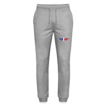 I Love France Elegance Style Design T-Shirt - Stanley/Stella Mover Unisex Organic Jogging Trousers - heather grey - Front - Marisol (170cm) & Nik (191cm)
