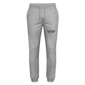 El Salvador T-Shirt Design - Stanley/Stella Mover Unisex Organic Jogging Trousers - heather grey - Front - Marisol (170cm) & Nik (191cm)