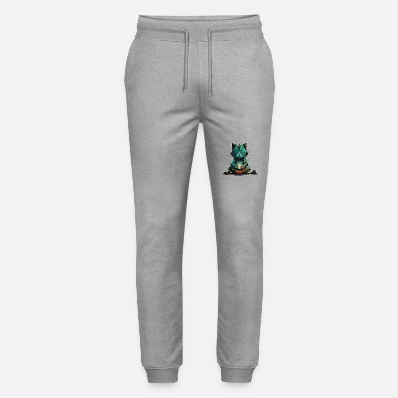MEditating Cat - Stanley/Stella Unisex Bio Jogginghose Mover  - Grau meliert