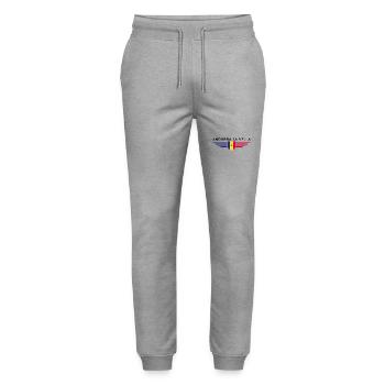 Andorra La Vella Fan T-Shirt Design - Stanley/Stella Mover Unisex Organic Jogging Trousers - heather grey - Front - Marisol (170cm) & Nik (191cm)