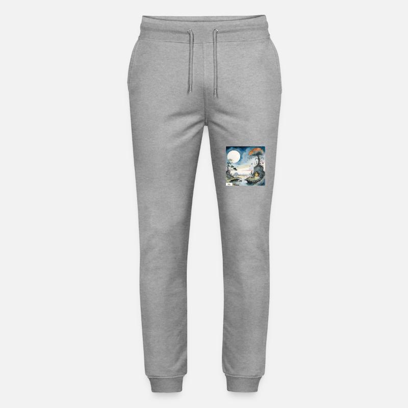 Cartoon-Zauberer-Traumlandschaft - Stanley/Stella Unisex Bio Jogginghose Mover  - Grau meliert