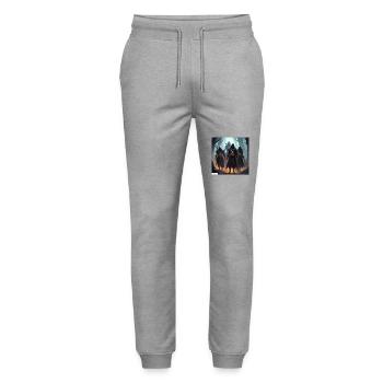 Fantasy warriors realm - Stanley/Stella Mover Unisex Organic Jogging Trousers - heather grey - Front - Marisol (170cm) & Nik (191cm)