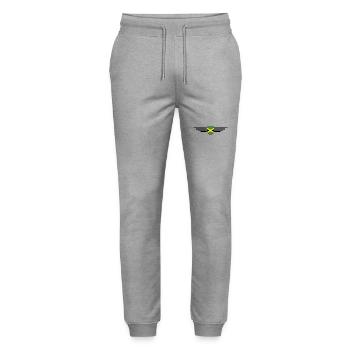 J’aime la Jamaïque, Tenue T-Shirt Design Cadeau - Pantalon de jogging bio MOVER Stanley/Stella unisexe - gris chiné - Devant - Marisol (170cm) & Nik (191cm)