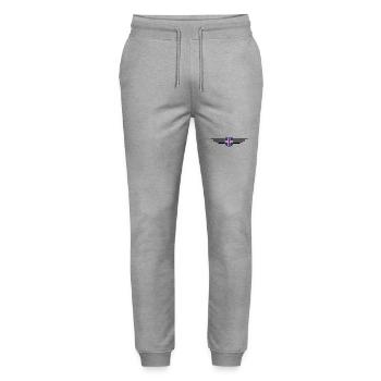 Island T-Shirt – Magie der Nordlichter - Stanley/Stella Unisex Bio Jogginghose Mover  - Grau meliert - Vorne - Marisol (170cm) & Nik (191cm)