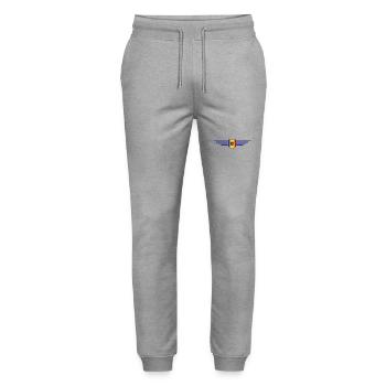 Moldau T-Shirt – Stolz auf Moldawien - Stanley/Stella Unisex Bio Jogginghose Mover  - Grau meliert - Vorne - Marisol (170cm) & Nik (191cm)