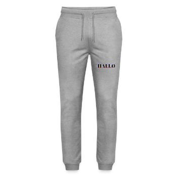 HELLO NEON - Stanley/Stella Unisex Bio Jogginghose Mover  - Grau meliert - Vorne - Marisol (170cm) & Nik (191cm)