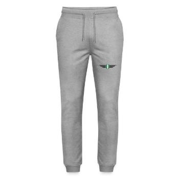 Nigeria Design – Show your love for the country - Stanley/Stella Mover Unisex Organic Jogging Trousers - heather grey - Front - Marisol (170cm) & Nik (191cm)