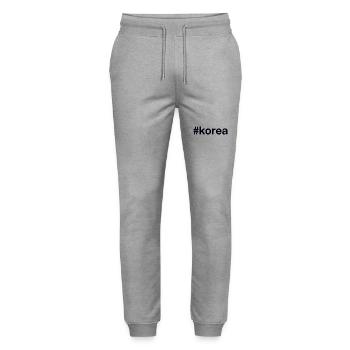 CORÉE Hashtag - Pantalon de jogging bio MOVER Stanley/Stella unisexe - gris chiné - Devant - Marisol (170cm) & Nik (191cm)